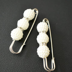 Pearl Brooch Metal Buckle Waist Pin Women Accessories