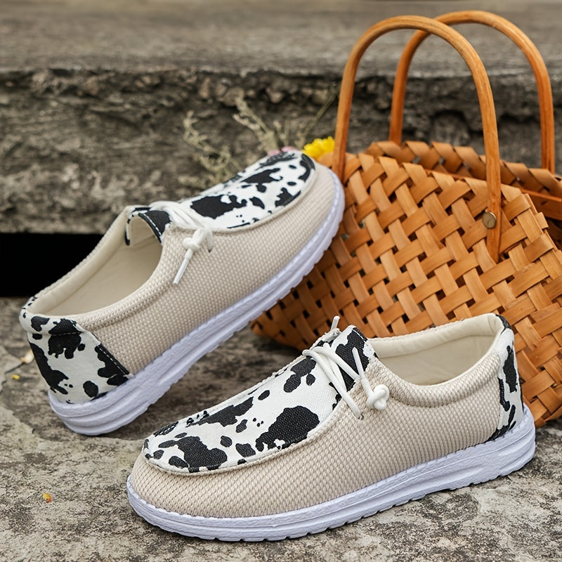 Women's Low Top Canvas Lace Up Flat Casual Shoes Lightweight Sneakers