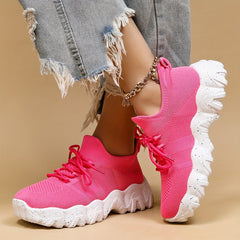 Women's Lace Up Sock Sneakers Breathable & Anti-Skid Shoes