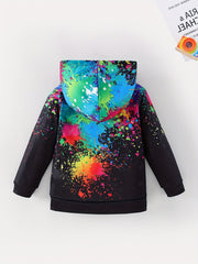 Boys Casual Ink Spray Hoodie Spring Clothes