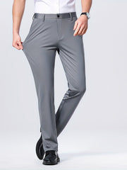 Men's Stretch Business Pants Straight Leg Wrinkle-resistant Trousers