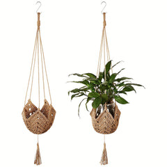 2 Pack Macrame Plant Hangers - Boho Touch for Home Decor