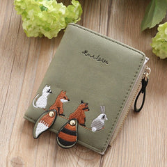 Zipper Small Wallet Women's Snap Button Wallet