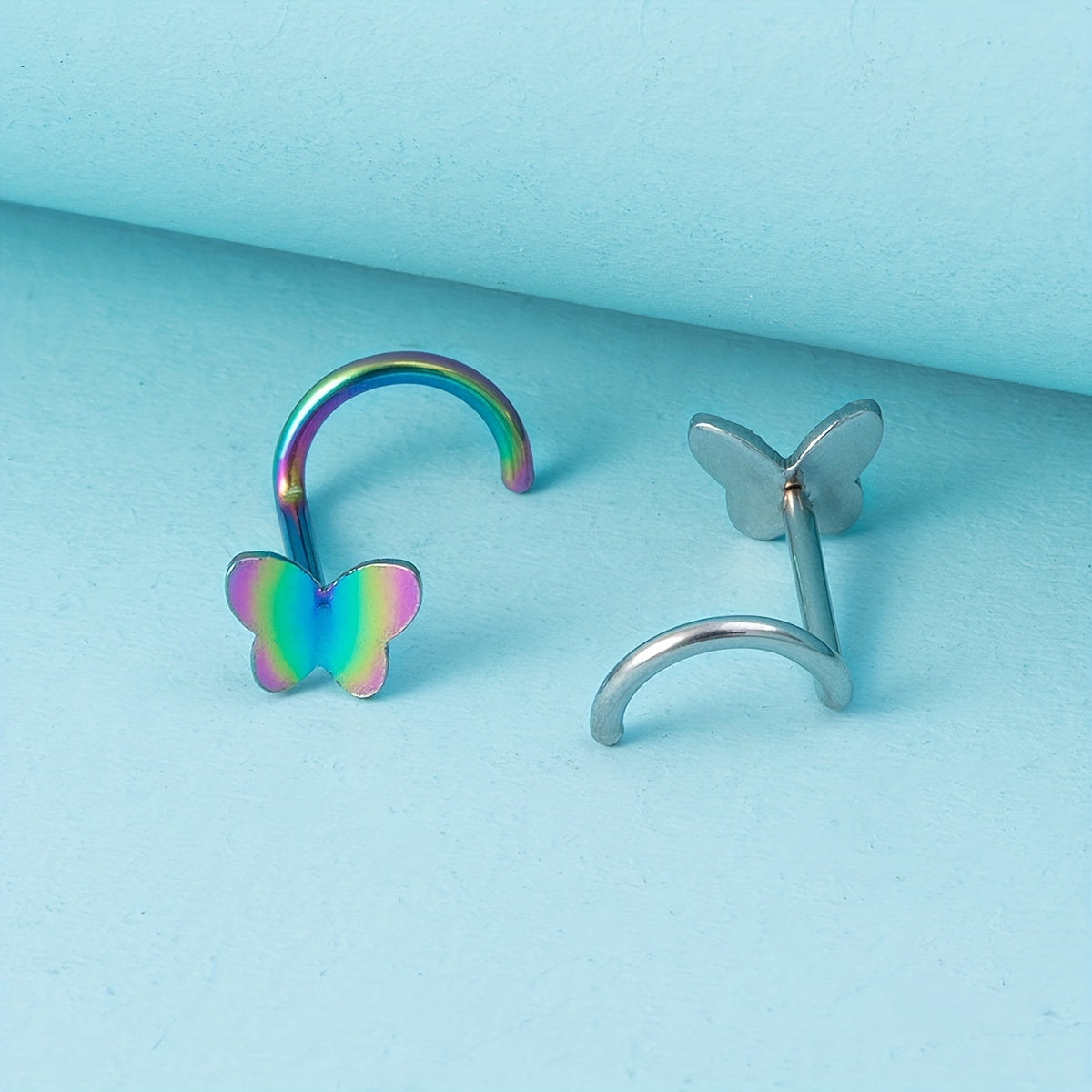 Mini Butterfly Nose Rings Stud Earrings Piercing Nariz Bone Studs