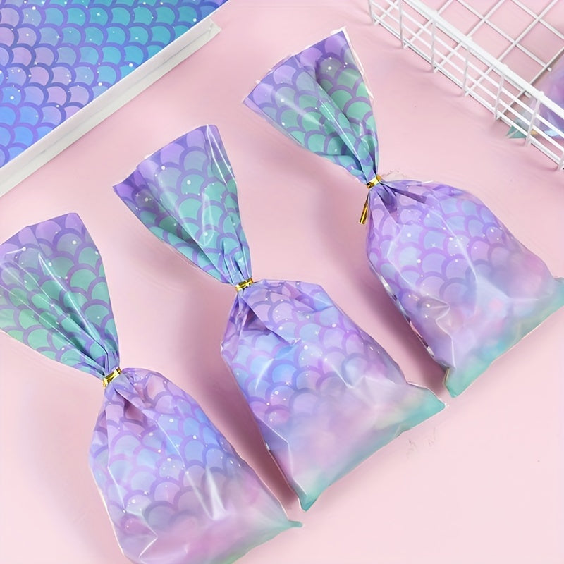 25 50pcs Mermaid Tail Treat Bags for Birthday Parties