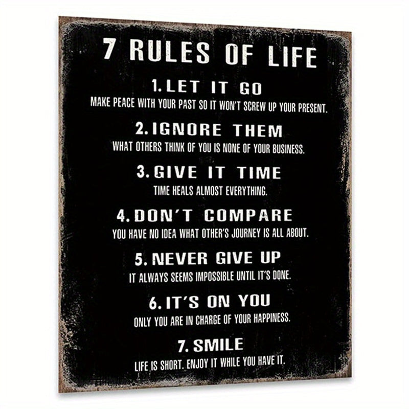 Inspirational Rules of Life Posters 8x10in for Home Office and Classroom Decor