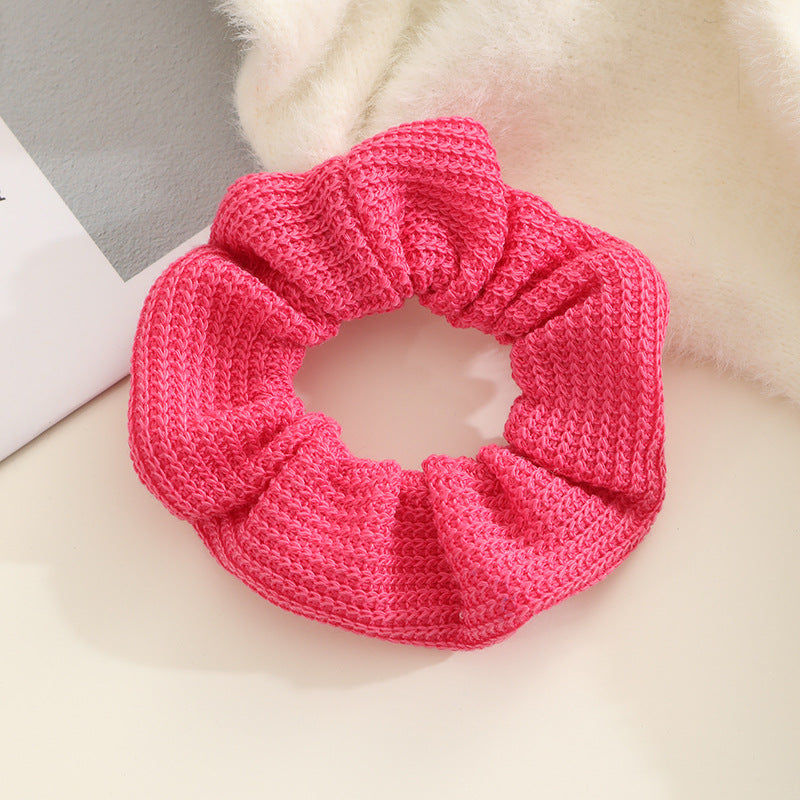 Solid Knitted Hair Tie Scrunchie Ponytail Holder
