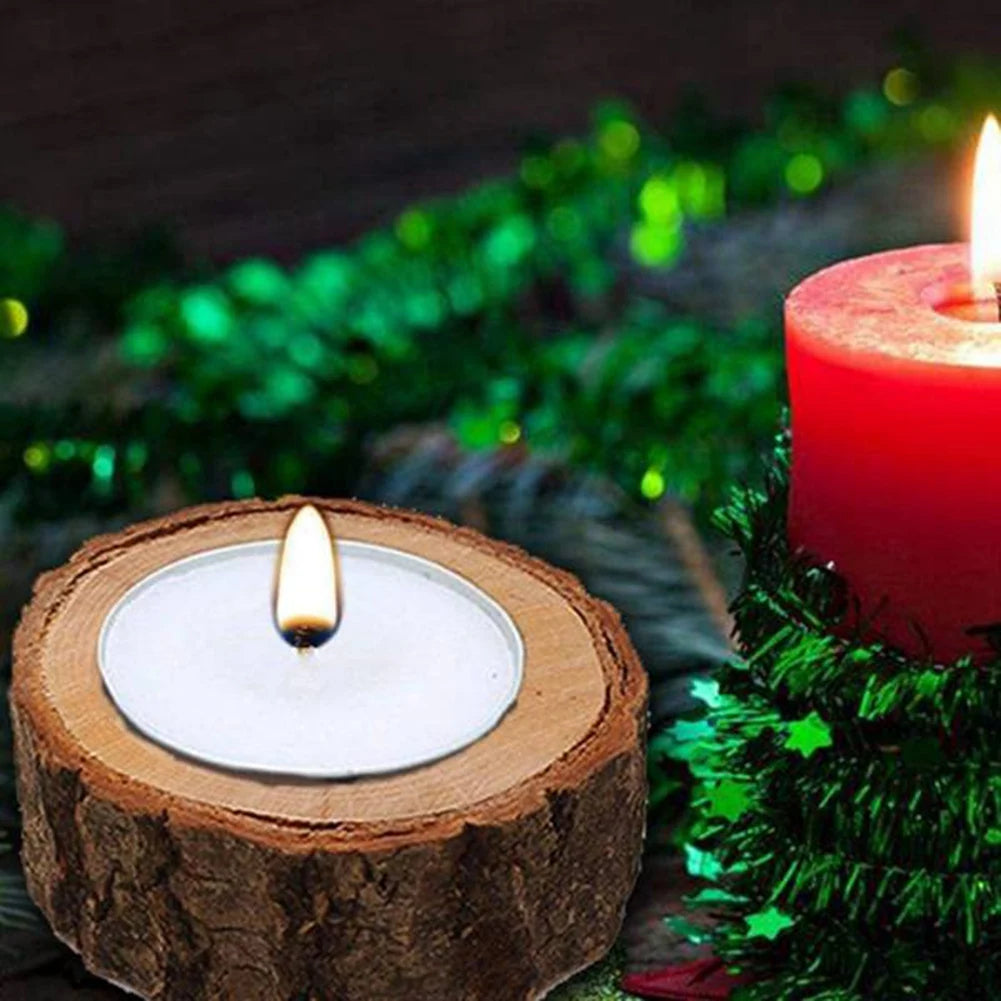 24Pcs Wooden Candle Holder for Wedding Party, Home Decor