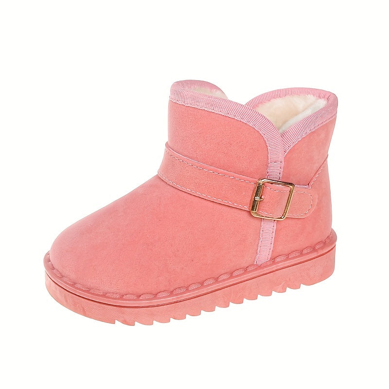 Girls' Cozy Slip-On Snow Boots with Fleece Lining