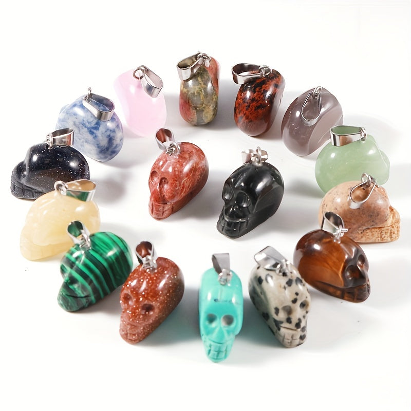 3 Pcs Skull Pendant Gems Crafts Hand Jewelry Pendants For Necklaces