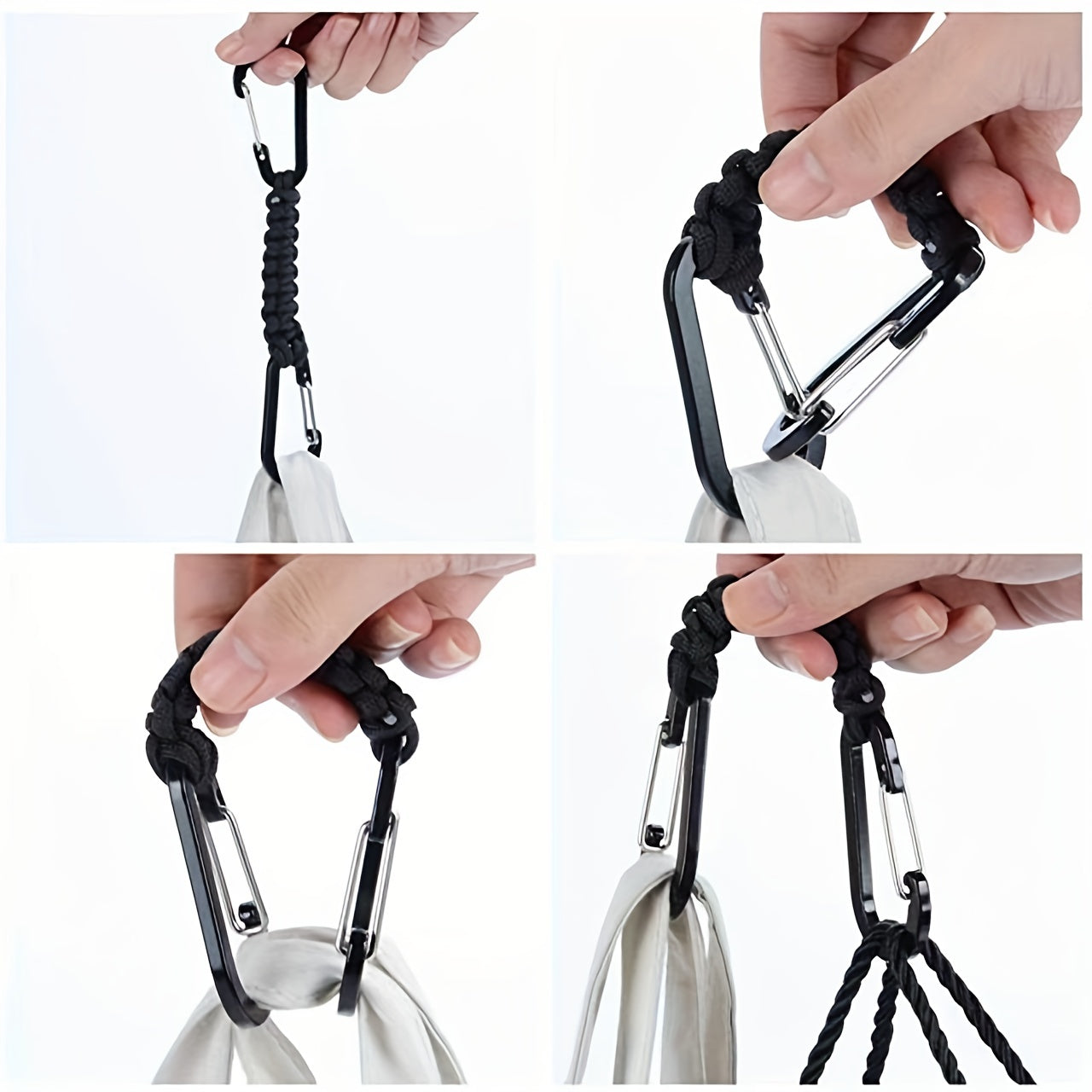 Outdoor Umbrella Rope Braided Double end Buckle Backpack Key Hanging Carabiner