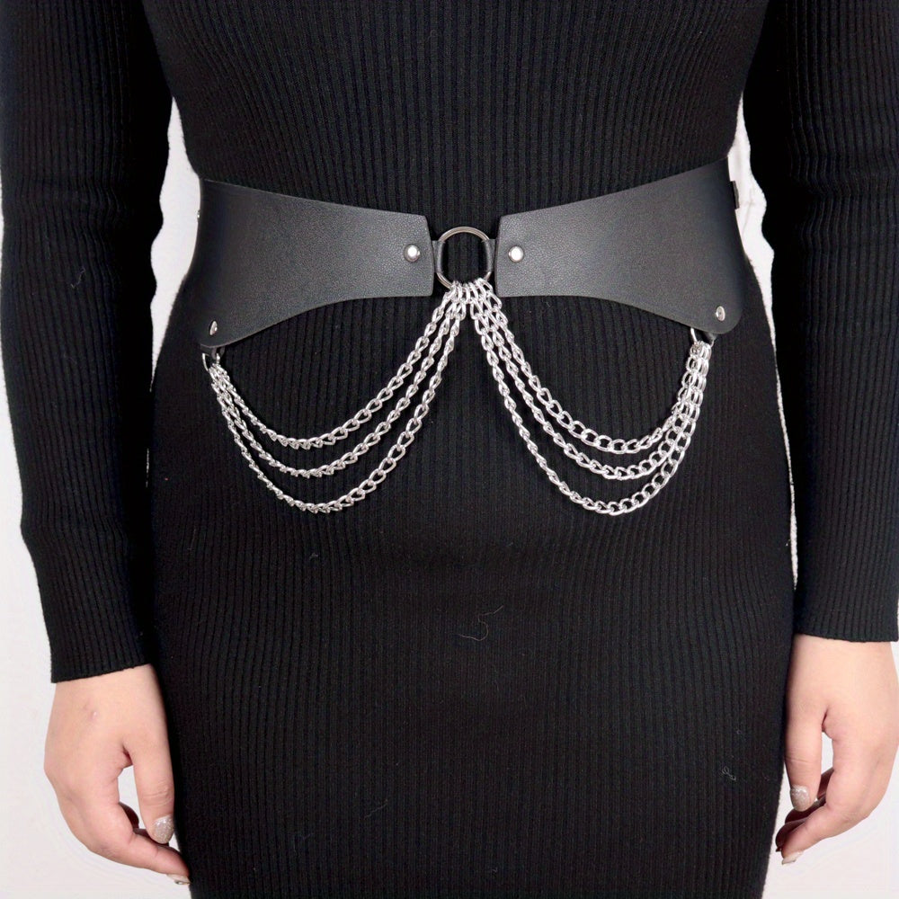  Chain Tassel Waistband Harness Belt Gothic Layer