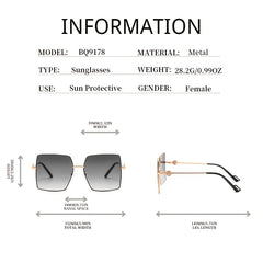 Square Frame Oversized Sunglasses Gradient Sunglasses For Women