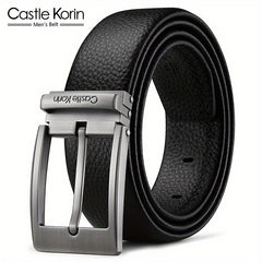 Men's Leather Belt With Pin Buckle Top Layer Cowhide Business Style