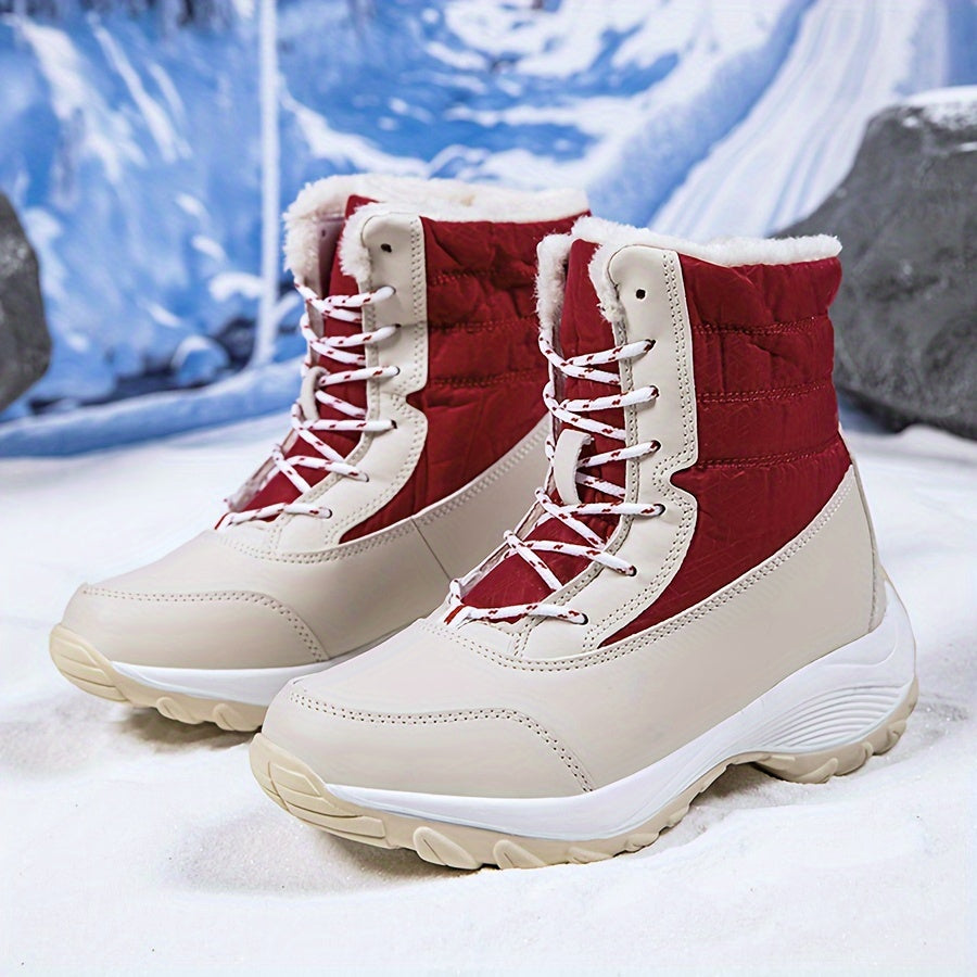 Women's Thick Fleece Lining Snow Boots Anti slip Outdoor Hiking Boots