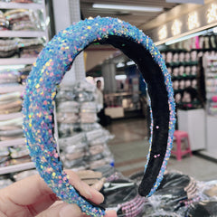 Colorful Star Sequin Headband Glitter Hair Band for Women Girls