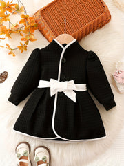 Baby Girls Thermal Belted Dress Set Princess Coat Cardigan