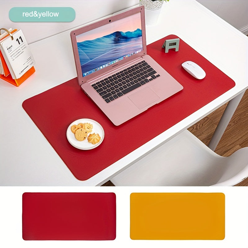Double Sided Faux Leather Mouse Pad Anti Slip Durable 1pc