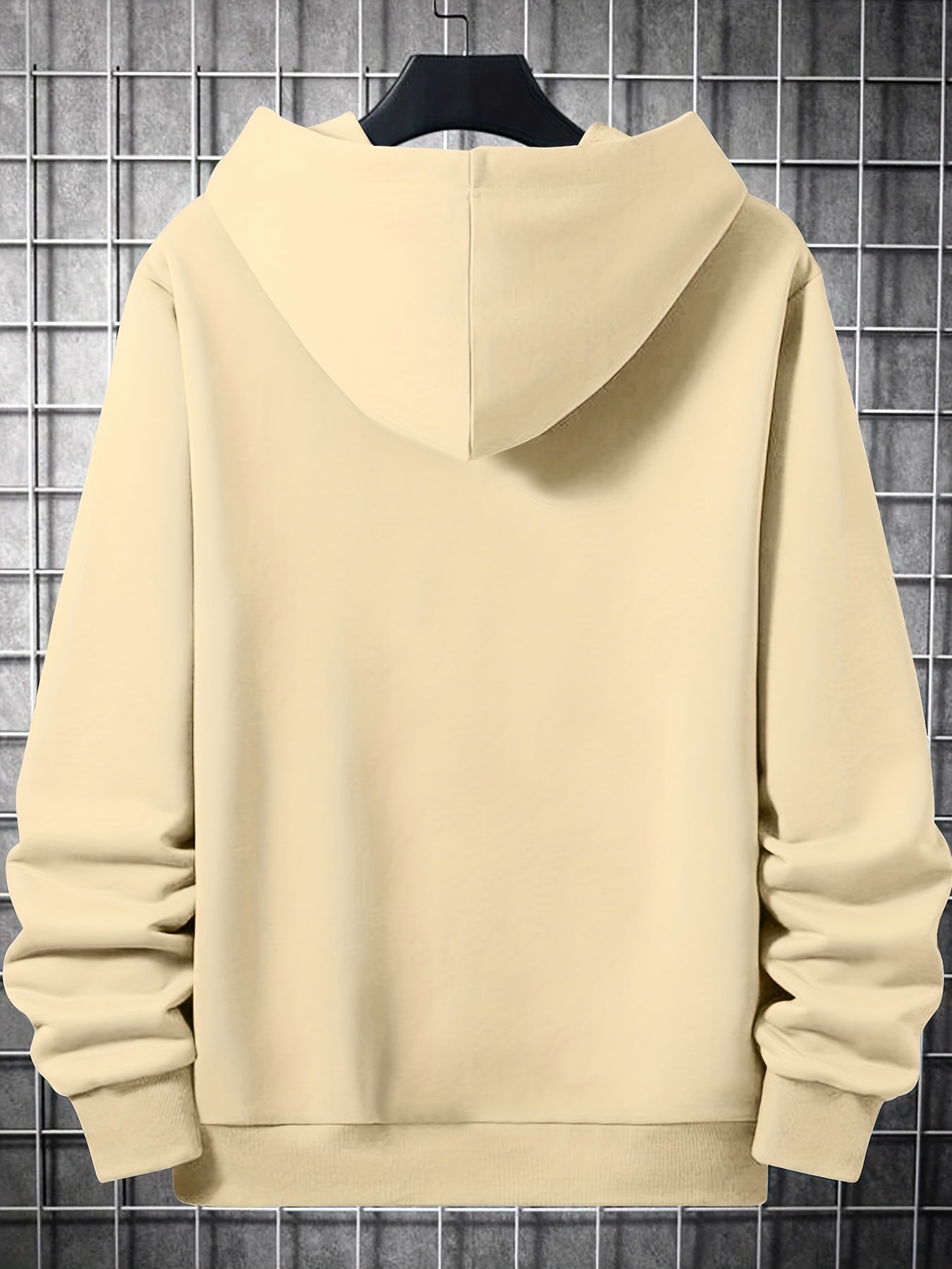 Men's Alien Print Hooded Sweatshirt Long Sleeve Drawstrings