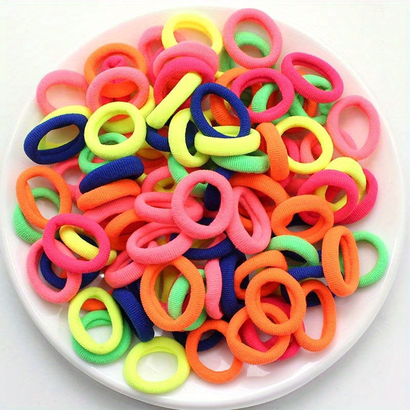 100pcs Colorful Elastic Hair Ties Party Gift For Girls