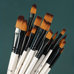 6-Piece Nylon Hair Brushes Set for Watercolor and Acrylic Painting