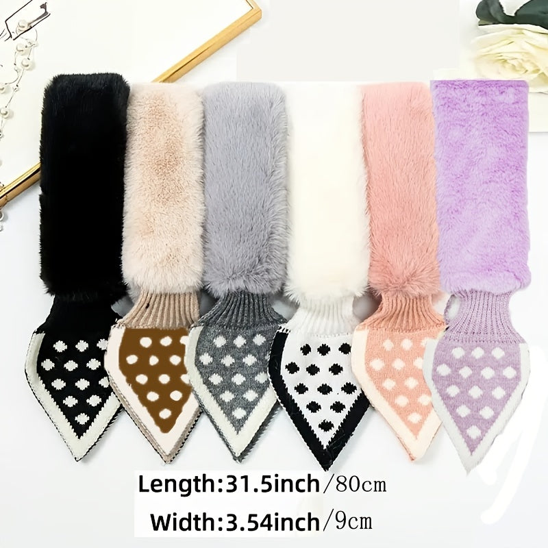 Plush Neck Scarf Soft Warm Winter Bow Tie Scarf