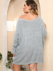  One Shoulder Sweater Dress Loose Fit