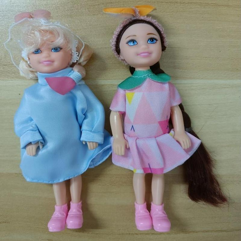 2pcs Mini Dolls with Matching Clothes Ideal for Dollhouse Perfect Birthday Gift