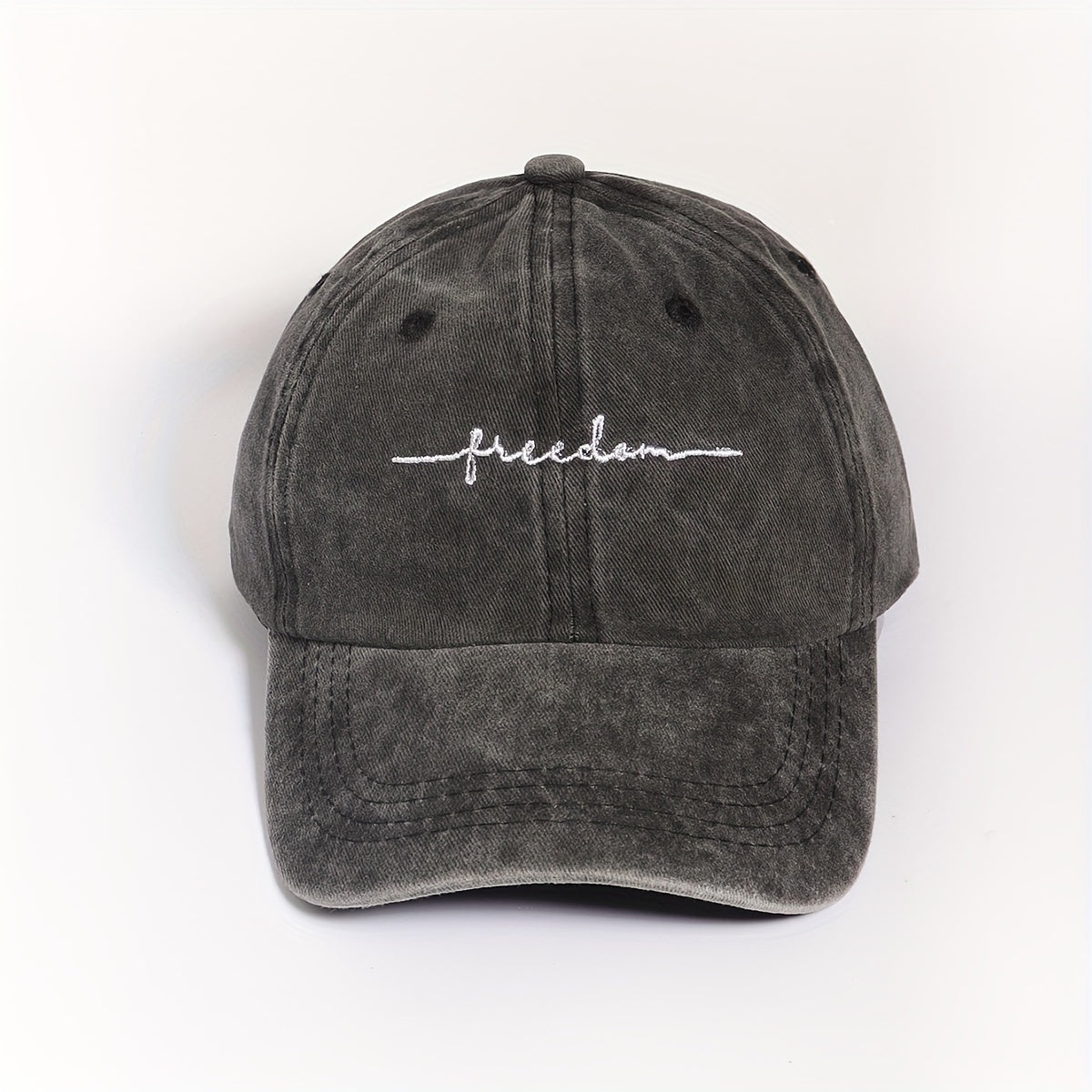 Freedom Embroidery Unisex Baseball Cap Gray Dad Hat Adjustable Sun Hats