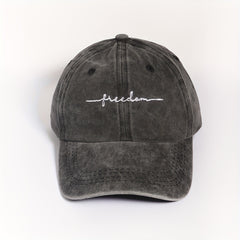 Freedom Embroidery Unisex Baseball Cap Gray Dad Hat Adjustable Sun Hats