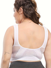 3 Pack Plus Size Sports Bras Set Women's Plus Breathable Padded Bras