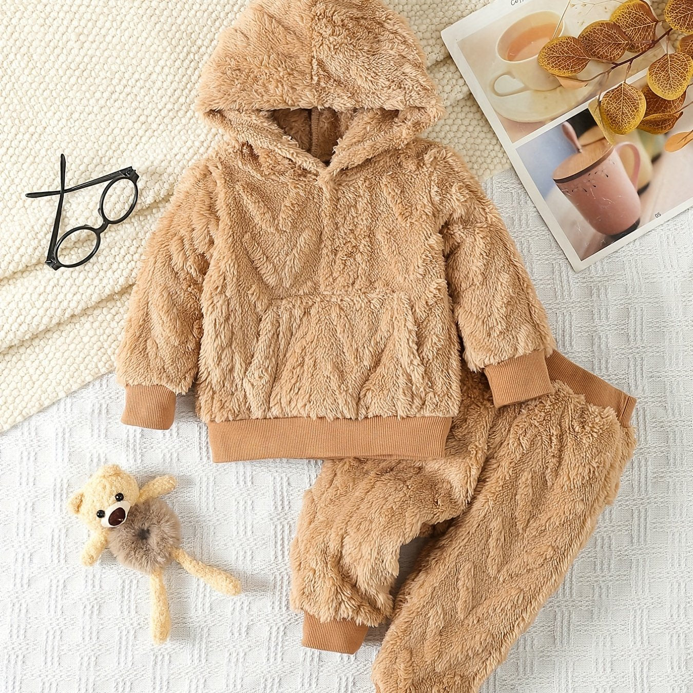 Baby Furry Thermal Set Hoodie & Pants Outfit