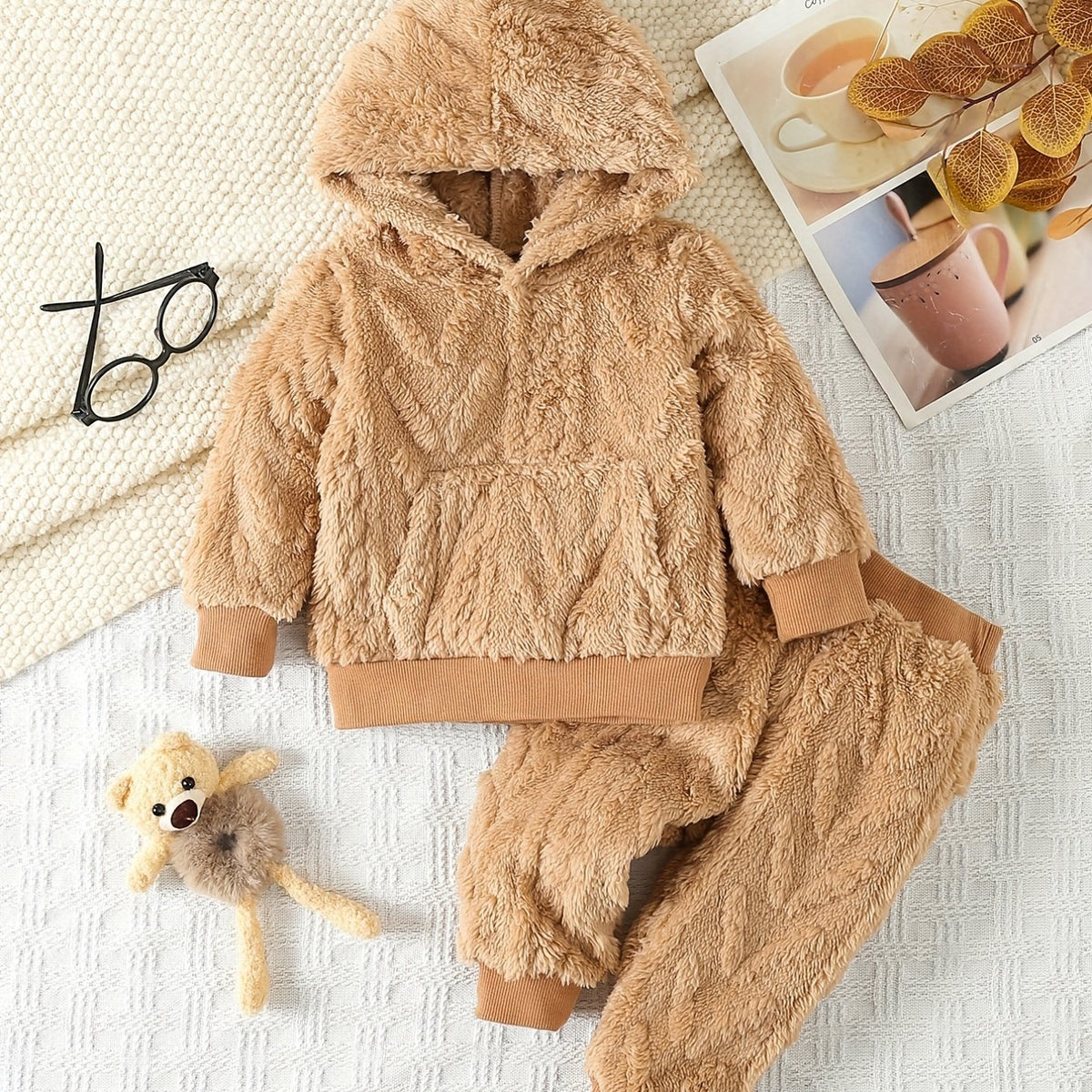 Baby Furry Thermal Set Hoodie & Pants Outfit