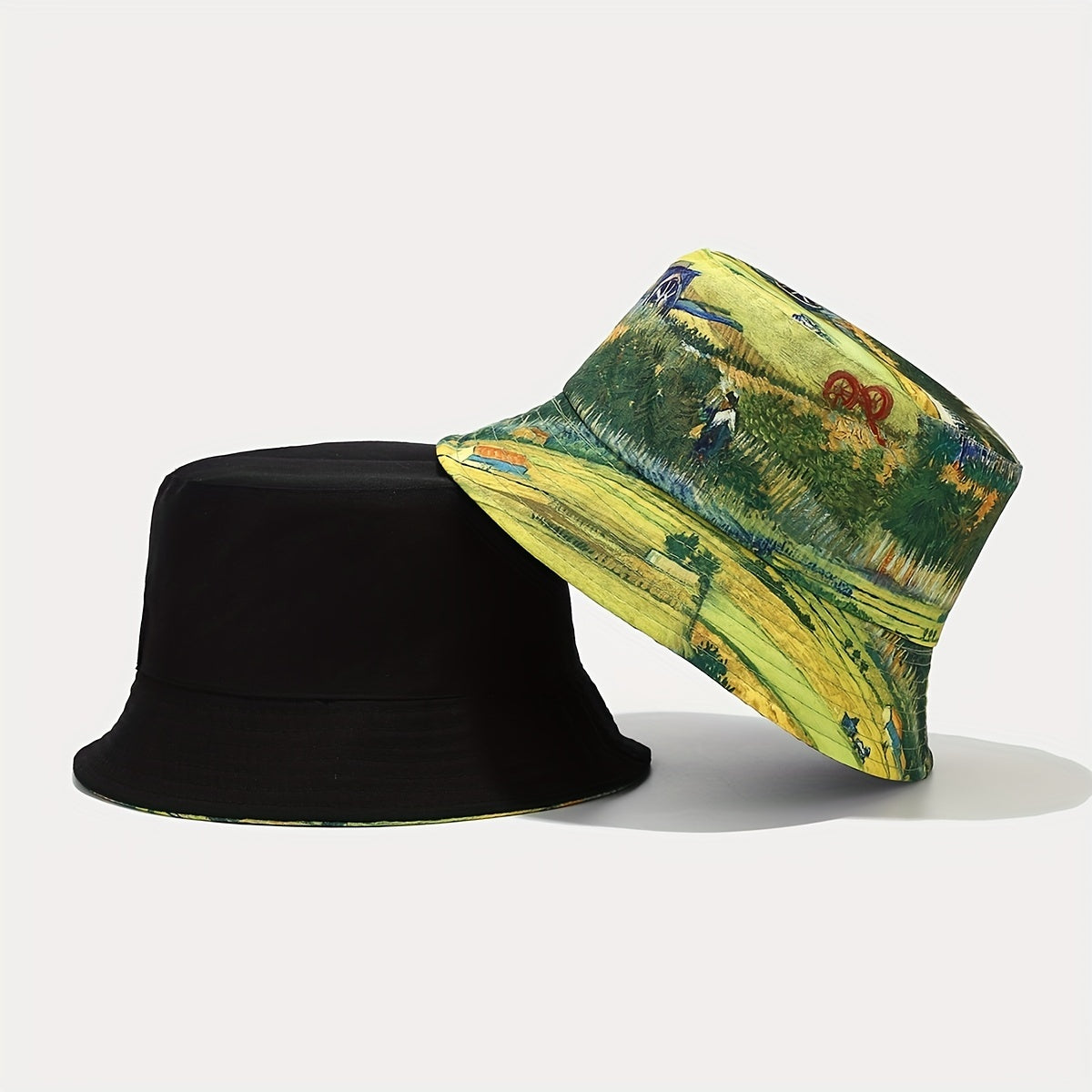 Oil Painting Fisherman Hat Bucket Hat Outdoor Sunshade Sunscreen