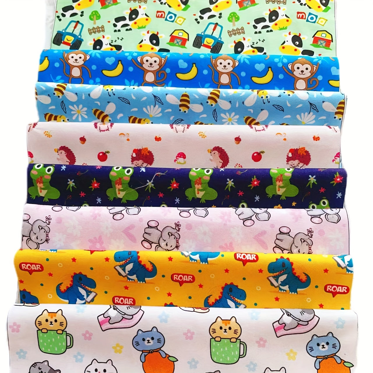 8pcs Assorted Pre cut Fabric Pack for DIY Bow Clothing Craft Doll Costume Sewing