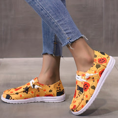 Halloween Print Flat Lightweight Skate Shoes
