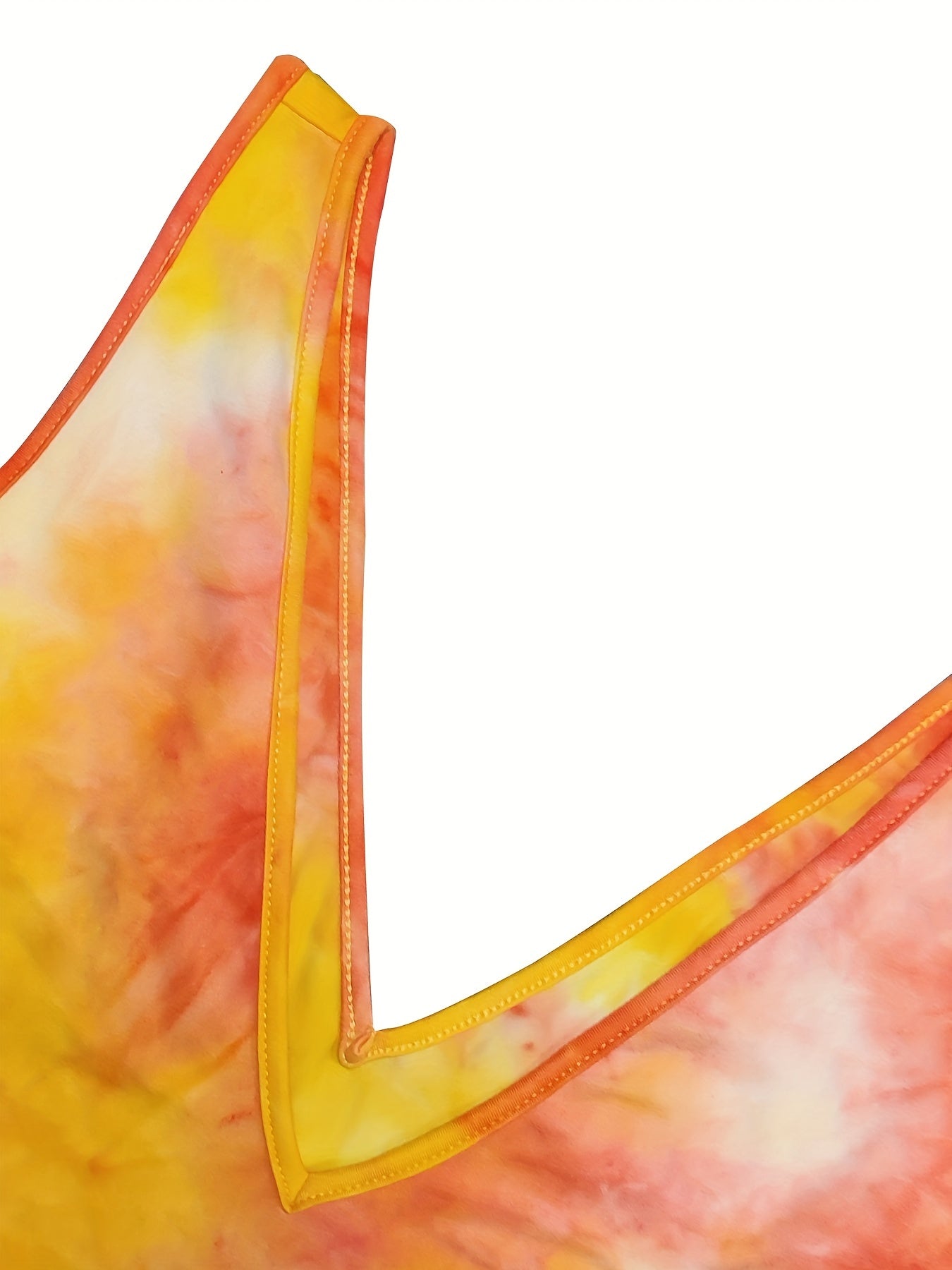 Tie Dye Plunging Neck Tank Top Casual Sleeveless Summer Women's Clothing