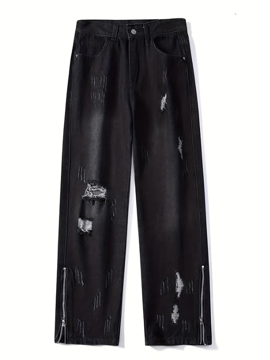 Slim Fit Jeans Men Casual Straight Leg Denim Pants Spring Summer