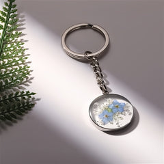 Irregular Dried Flower Keychains Women Bag Pendant Keyrings Car Keyholder