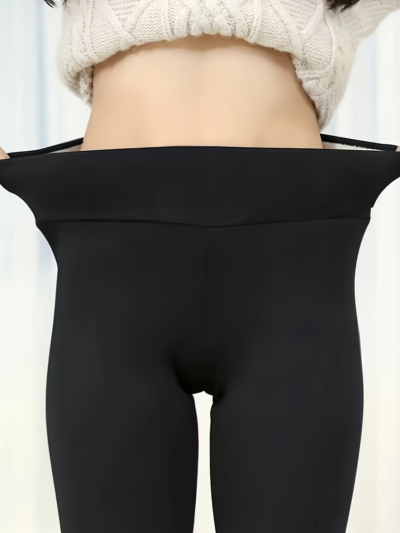  Solid Fleece Liner High Rise Leggings
