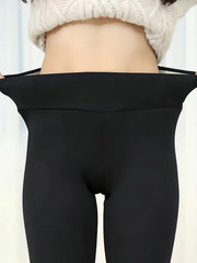  Solid Fleece Liner High Rise Leggings
