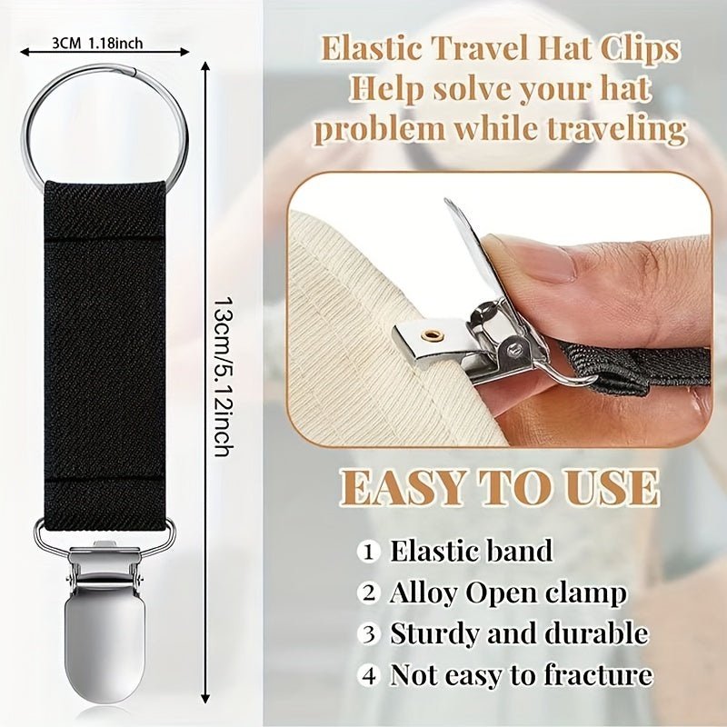 1pc Travel Hat Clip Elastic Hat Holder for Women Men