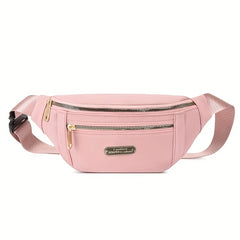Casual Nylon Waist Bag Double Zipper Crossbody Bag Women's Fanny Pack