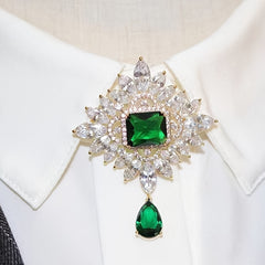 Zircon Crystal Corsage Scarf Clips Brooches Pins Safety Pin Women Girls