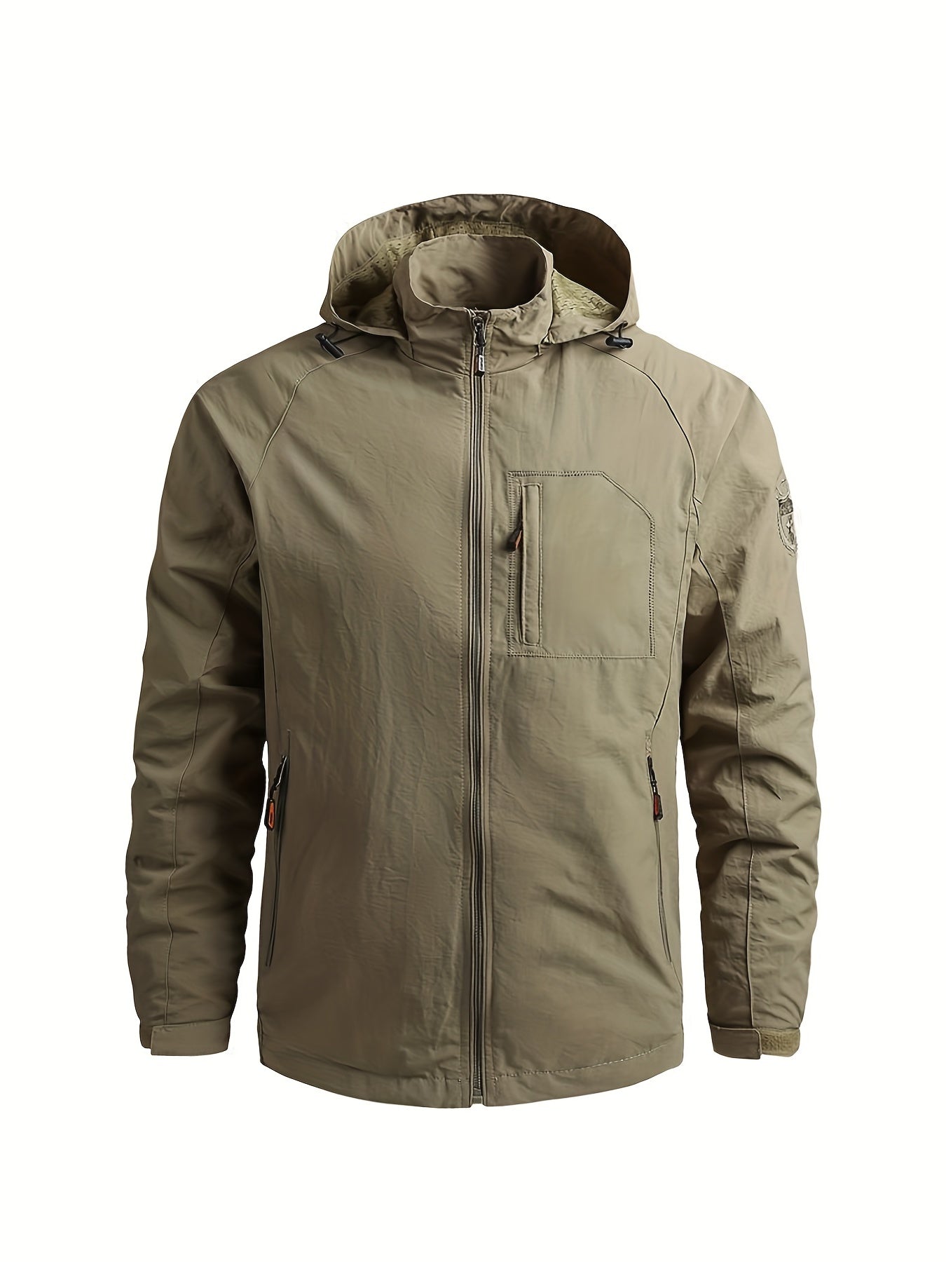 Men's Waterproof Windproof Hooded Jacket Zipper Windbreaker