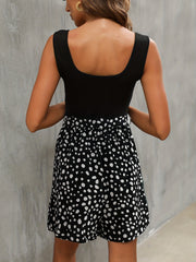 Leopard Print Splicing Rompers Women's Clothing