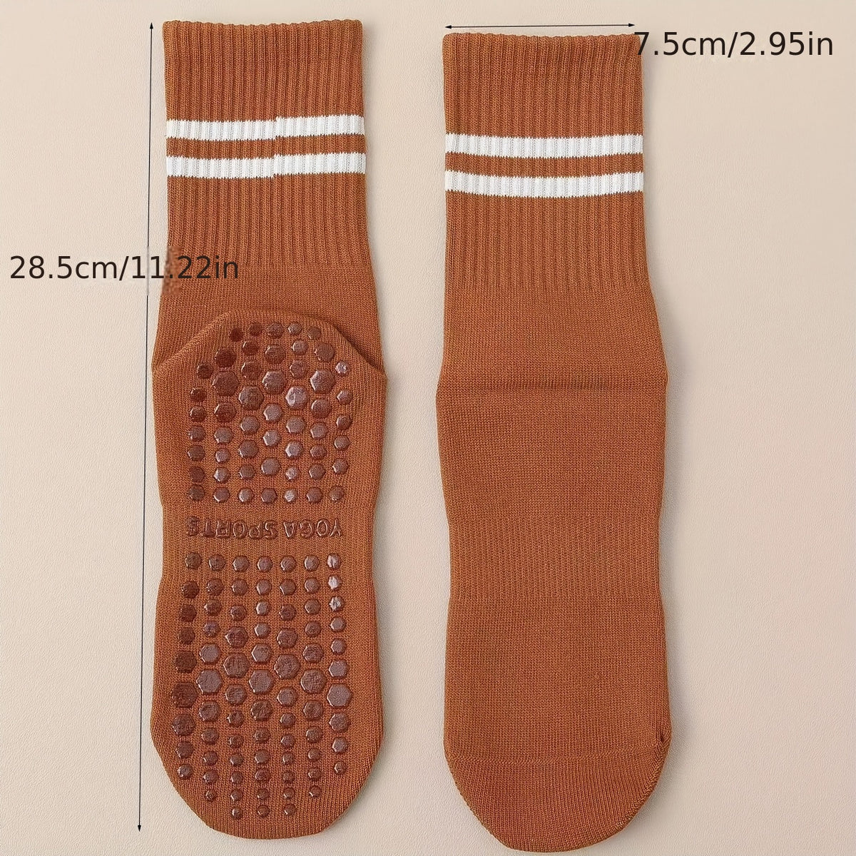 Women's Thermal Long Tube Non Slip Yoga Socks with Grips