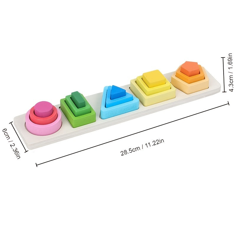 Wooden Sort & Stack Toy for Toddlers