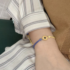Men's Alloy Sunflower Yellow Friendship Bracelet