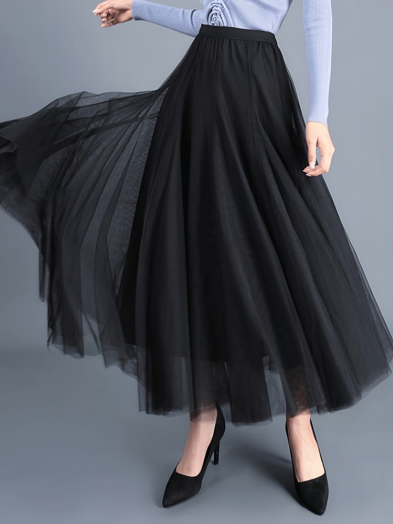 High Waist Mesh Mid-length Skirt Women's Activewear
